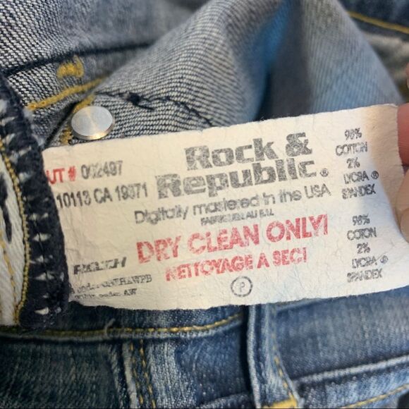 Rock & Republic denim jeans bootcut Crystal rhinestone Sz 28 stampede western - Picture 7 of 12